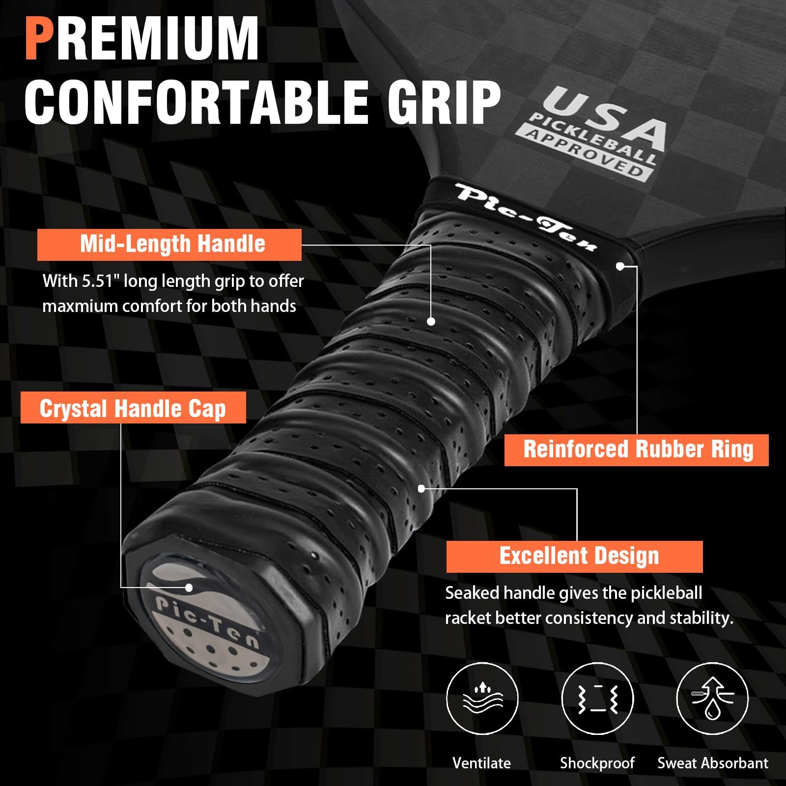 ピックルボール パドル 18K生カーボンファイバー EDGE 16mm Amazon | ピックルボールパドル EDGE 18K POWER PRO TPA002